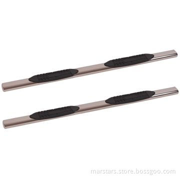 Side Step Oval Tube Nerf Bars, 4-inch Stainless for Dodge Toyota Nissan Ford Chevy GMC